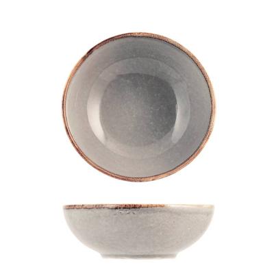 Piatto zuppa grigio in ceramica stoneware Pengo Casa